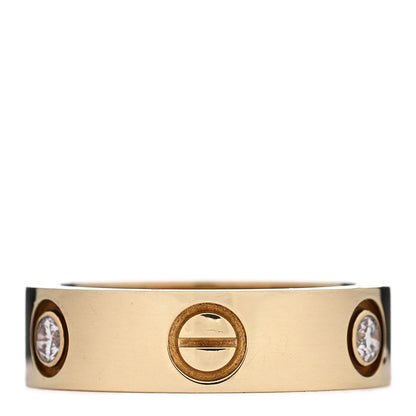 Cartier 18K Yellow Gold 3 Diamond 5.5mm LOVE Ring 51 5.75 3 of 4