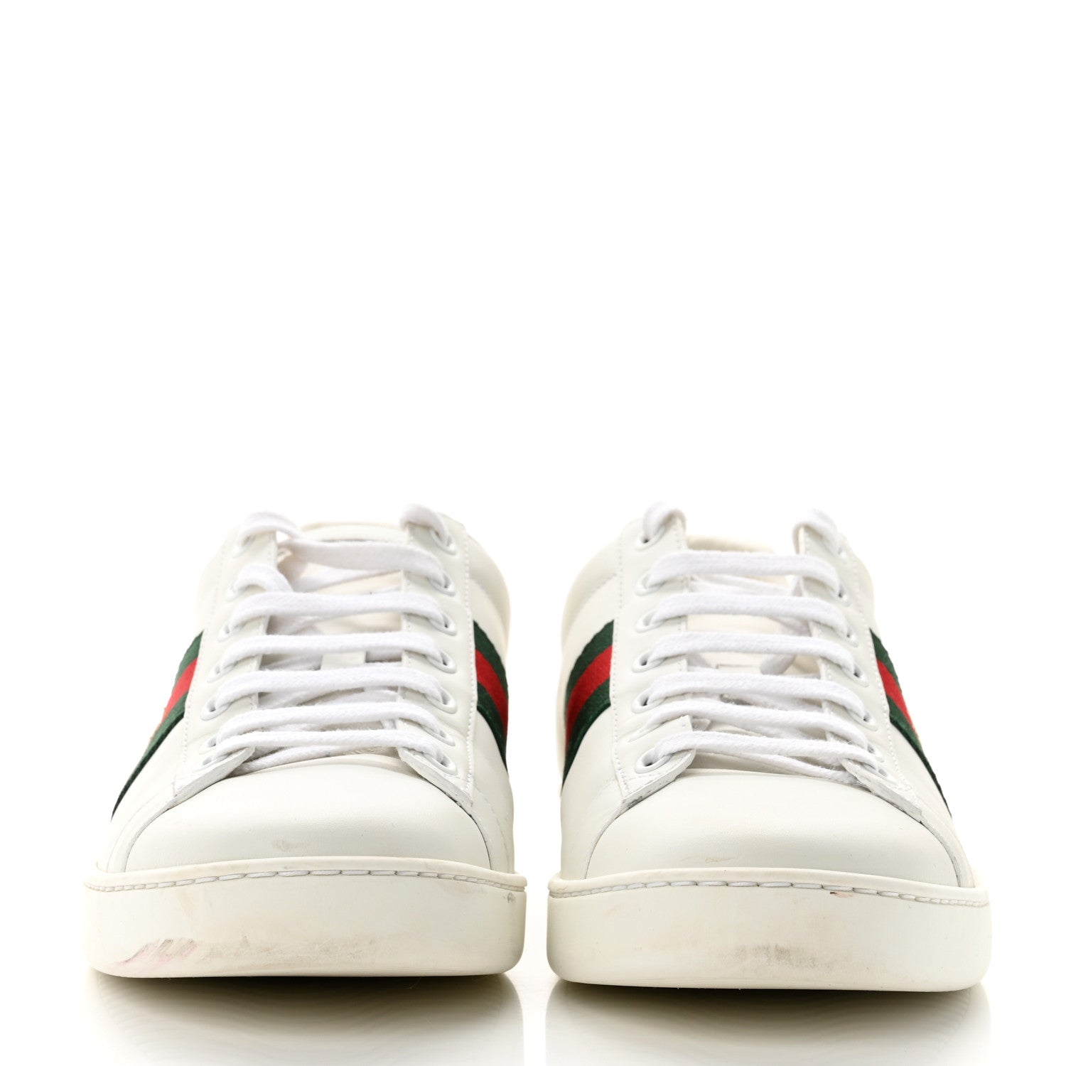 Gucci Calfskin Ayers Bee Embroidered Womens Ace Sneakers 39.5 White Green 2 of 8