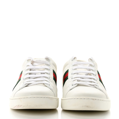 Gucci Calfskin Ayers Bee Embroidered Womens Ace Sneakers 39.5 White Green 2 of 8