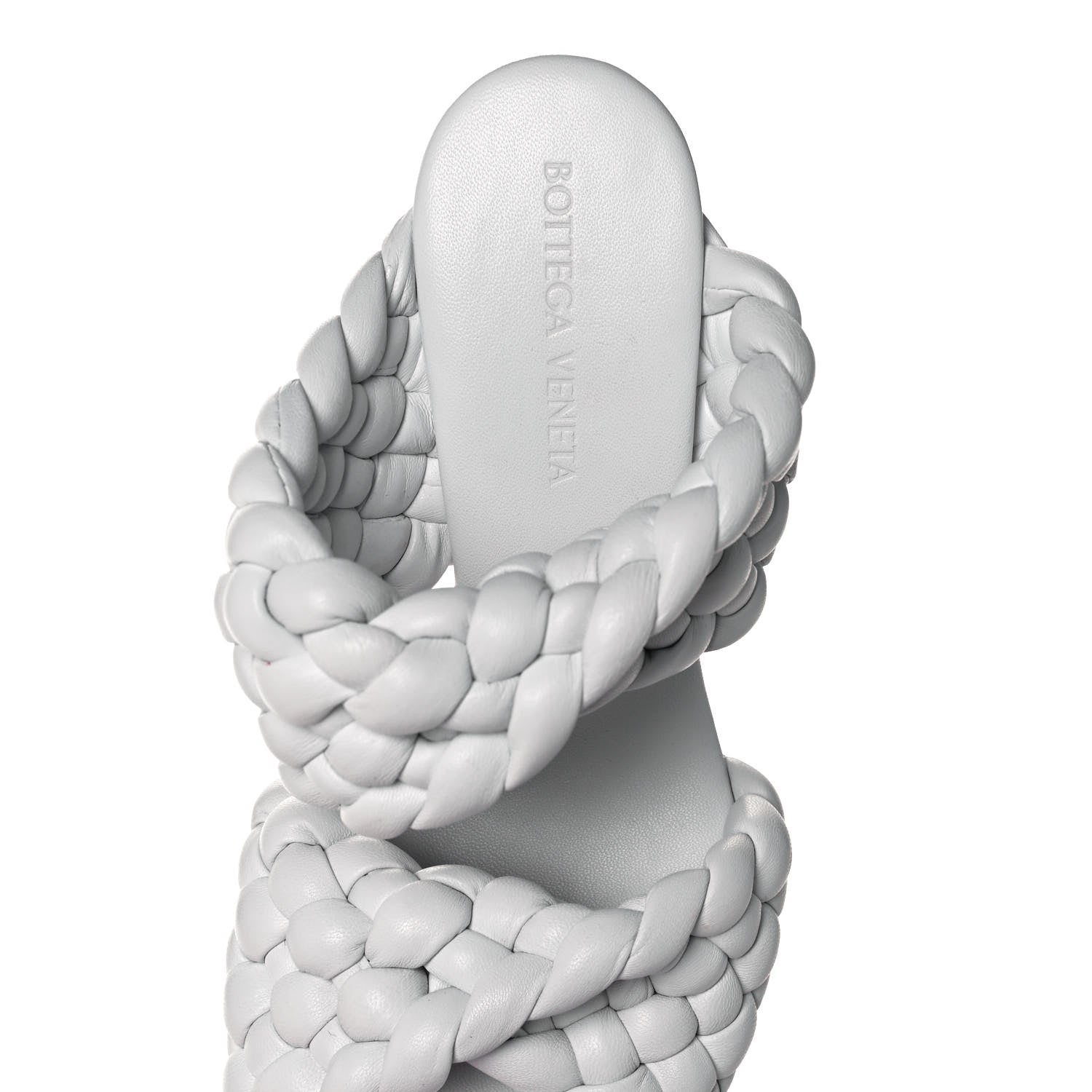 Bottega Veneta Nappa Twisted Padded Intrecciato Curve Slide Sandals 36 Optic White 7 of 8