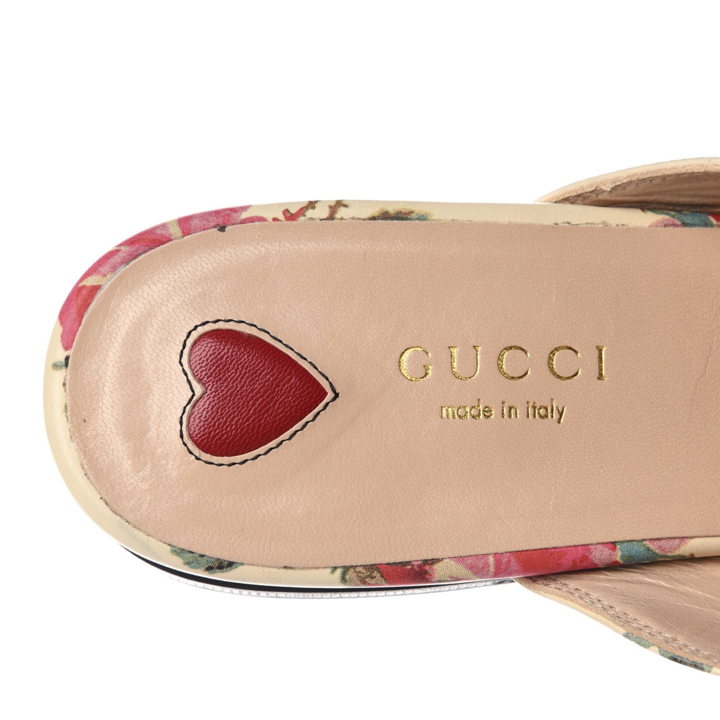 Calfskin Stamp Allover Rose Princetown Slippers 37 Ivory Multicolor