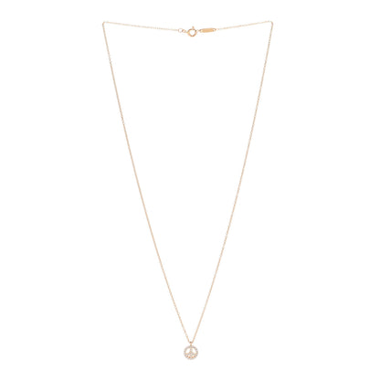 Tiffany 18K Rose Gold Diamond Mini Metro Peace Pendant Necklace 3 of 6