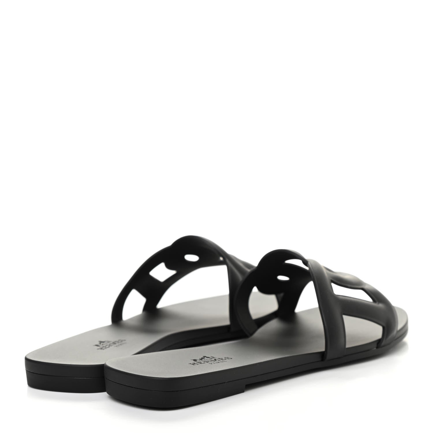 Hermes Rubber Aloha Sandals 38 Black 4 of 8