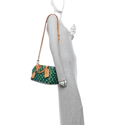 Louis Vuitton Calfskin Monogram Speedy P9 Bandouliere 25 Green 2 of 12