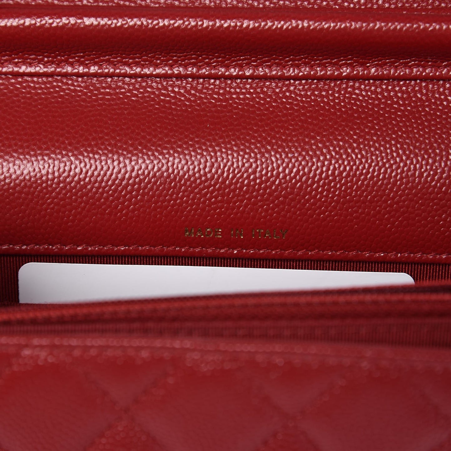 Caviar Quilted Square Wallet On Chain WOC Dark Red