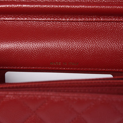 Chanel Caviar Quilted Square Wallet On Chain WOC Dark Red 7 of 8