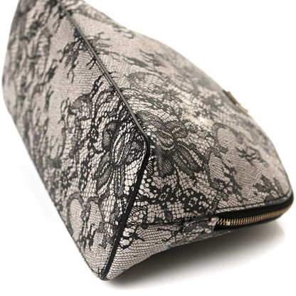 Dolce & Gabbana Dauphine Lace Print Cosmetic Pouch Black 8 of 9