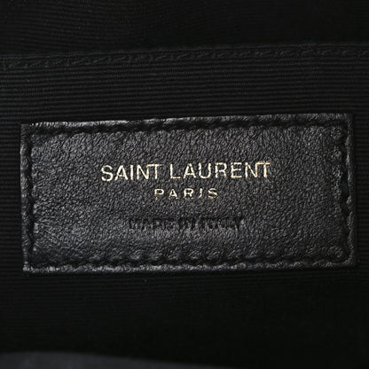 Saint Laurent Patent Calfskin Crocodile Embossed Monogram Lou Camera Bag Black 6 of 12