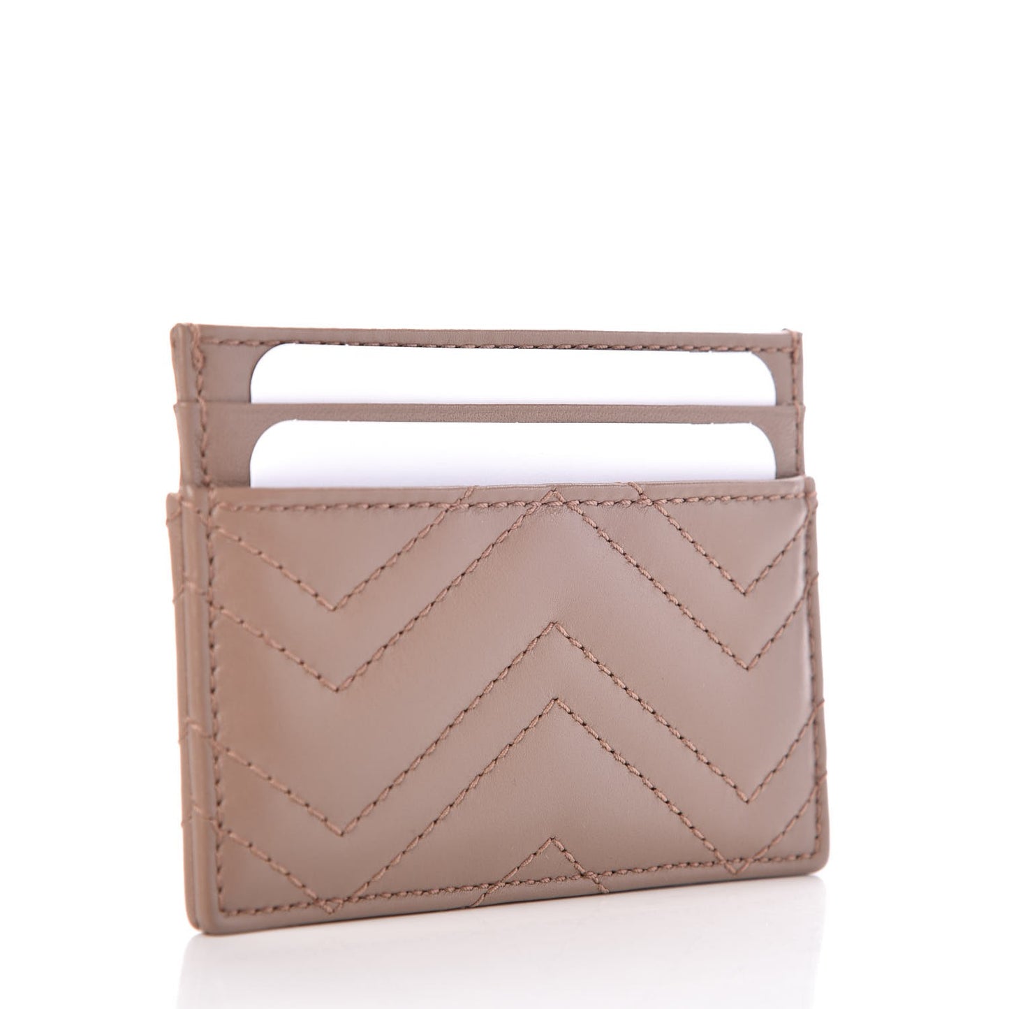 Calfskin Matelasse GG Marmont Card Holder Porcelain Rose