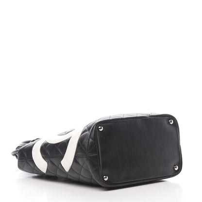 Chanel Calfskin Quilted Medium Cambon Tote Black White 4 of 12