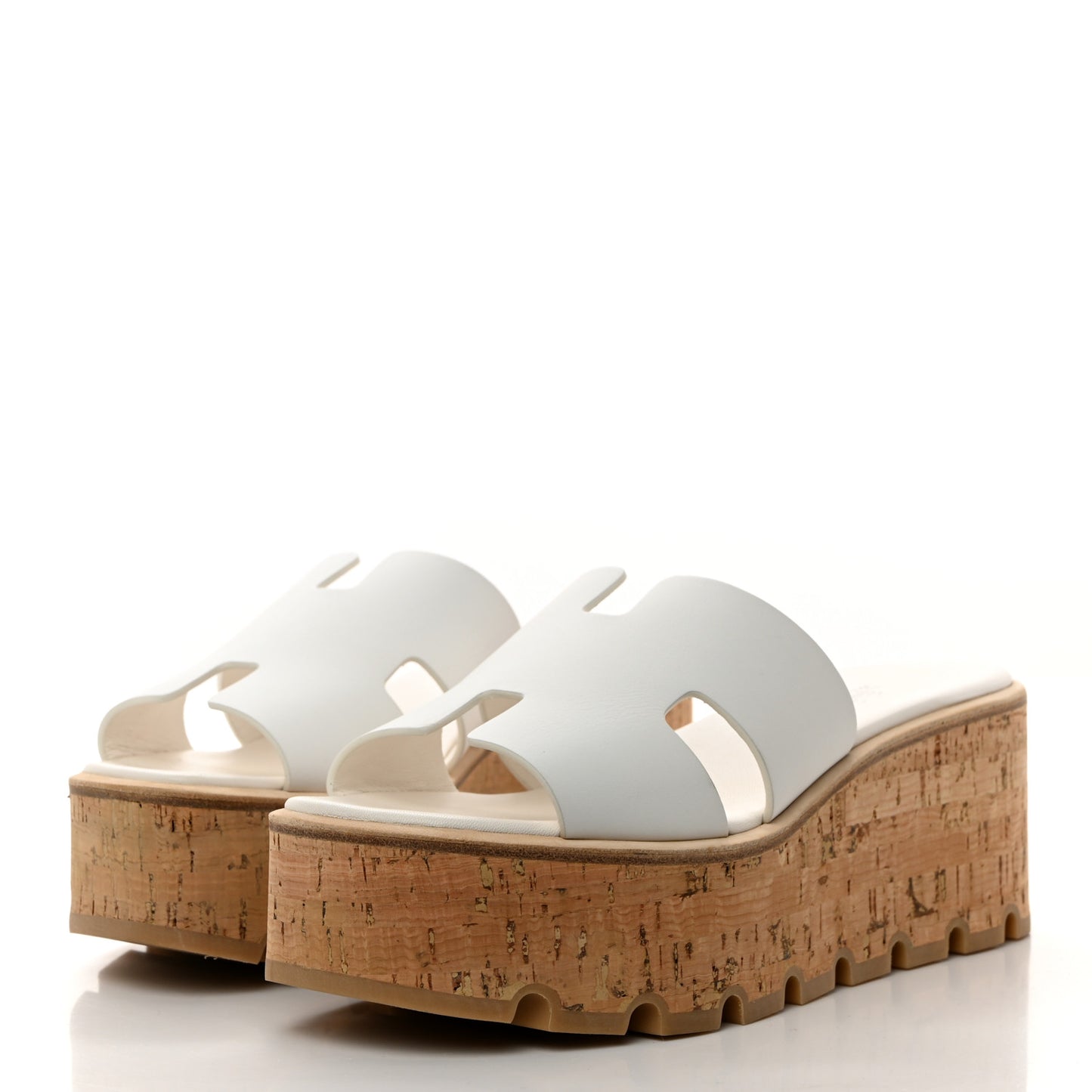 Calfskin Cork Eze 30 Sandals 37 White