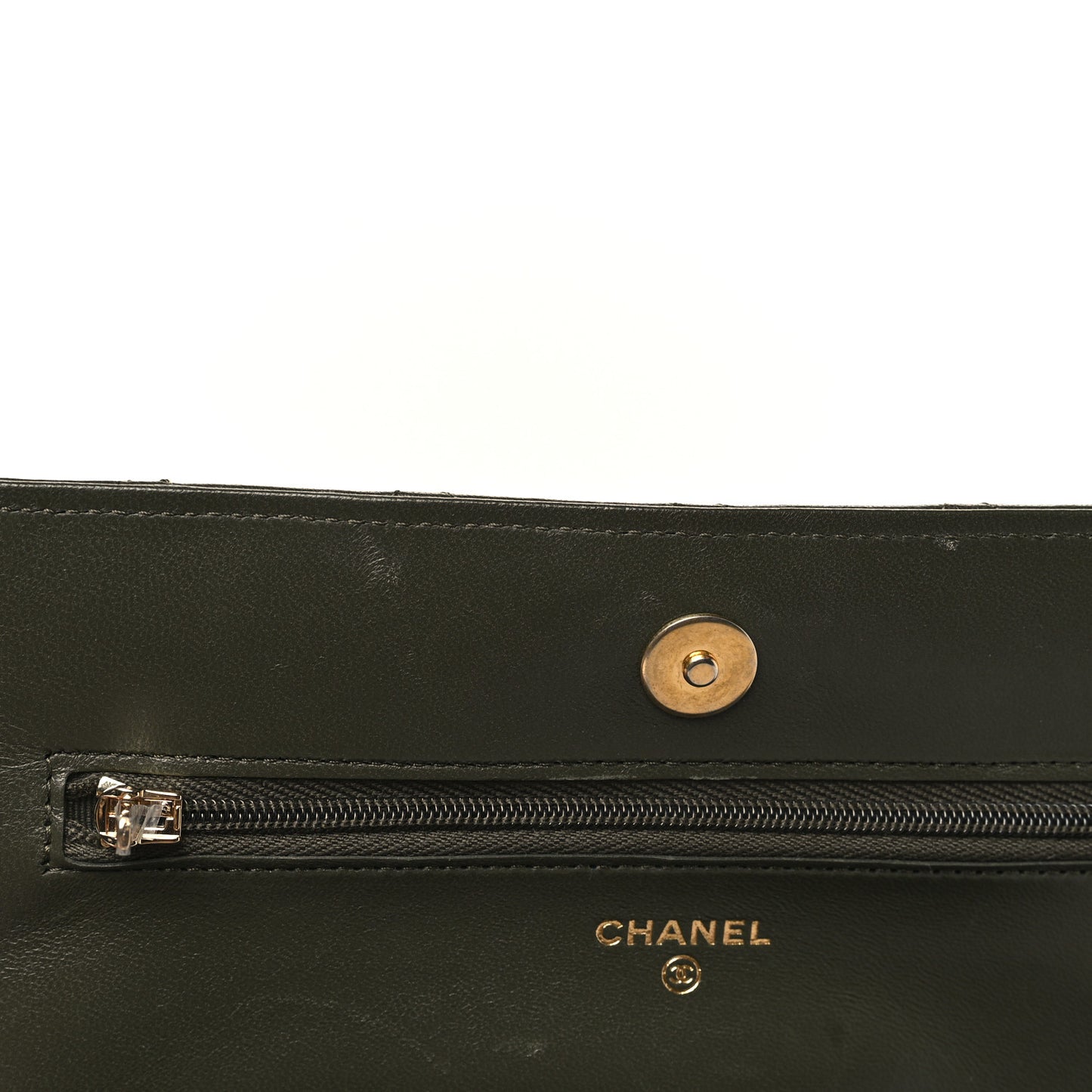 Lambskin Quilted Pick Me Up Wallet On Chain WOC Green