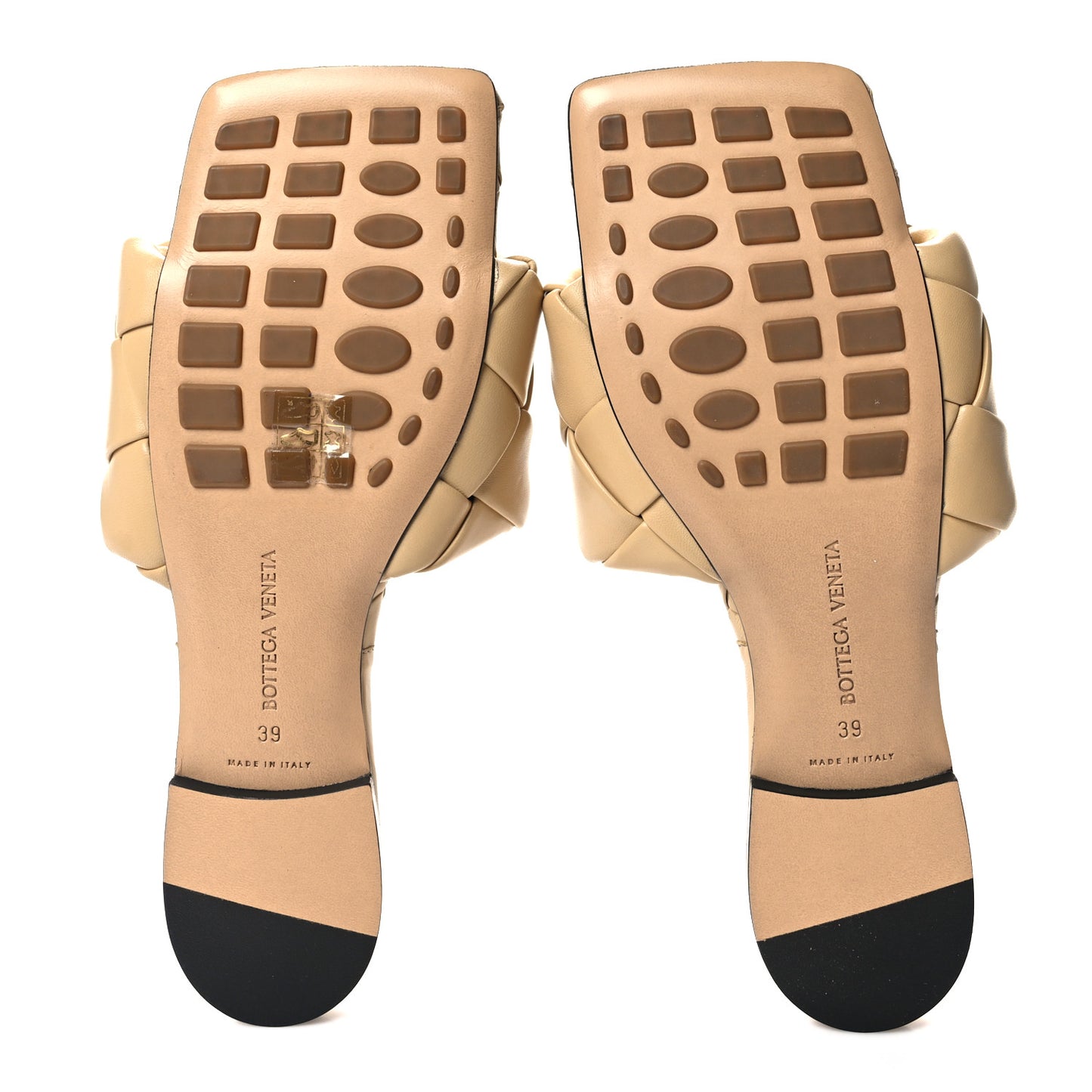 Nappa Maxi Intrecciato Lido Flat Sandals 39 Cane Sugar