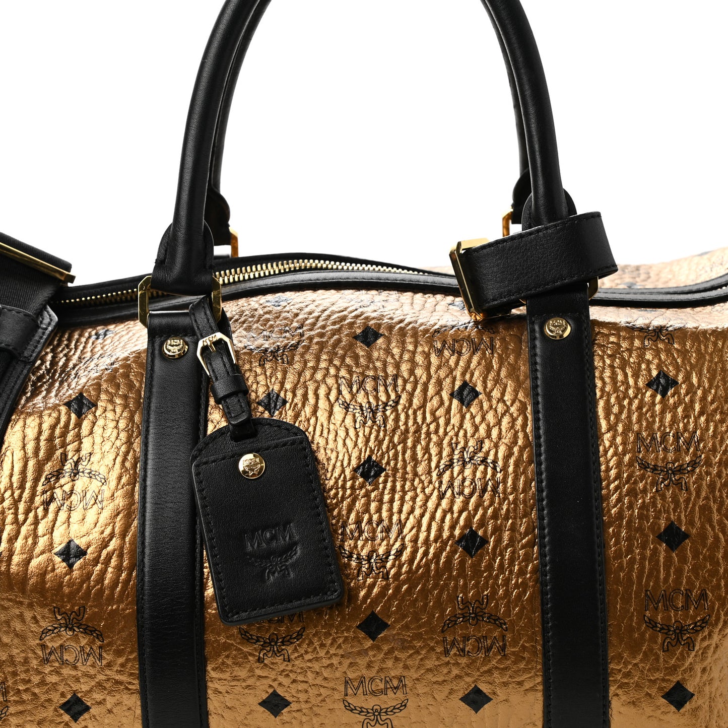 Metallic Visetos Traveler Weekender Duffle Bag Gold