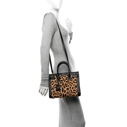Saint Laurent Pony Hair Leopard Print Baby Sac De Jour Black 2 of 14