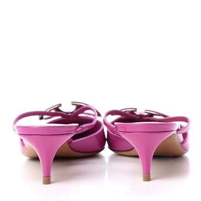 Valentino Garavani Patent Vlogo Low Heel Mules 37 Radiant Orchid 8 of 11