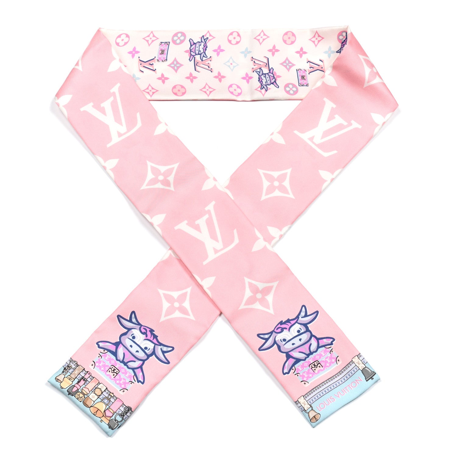 Louis Vuitton Silk Monogram Rodeo Bandeau Rose 1 of 3