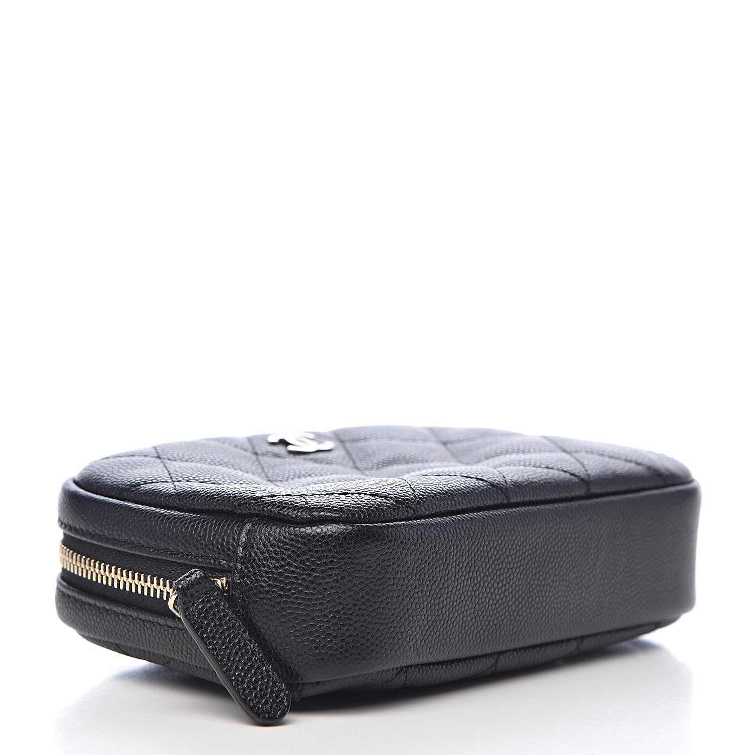 Chanel Caviar Quilted Small Curvy Pouch Cosmetic Case Black 4 of 8