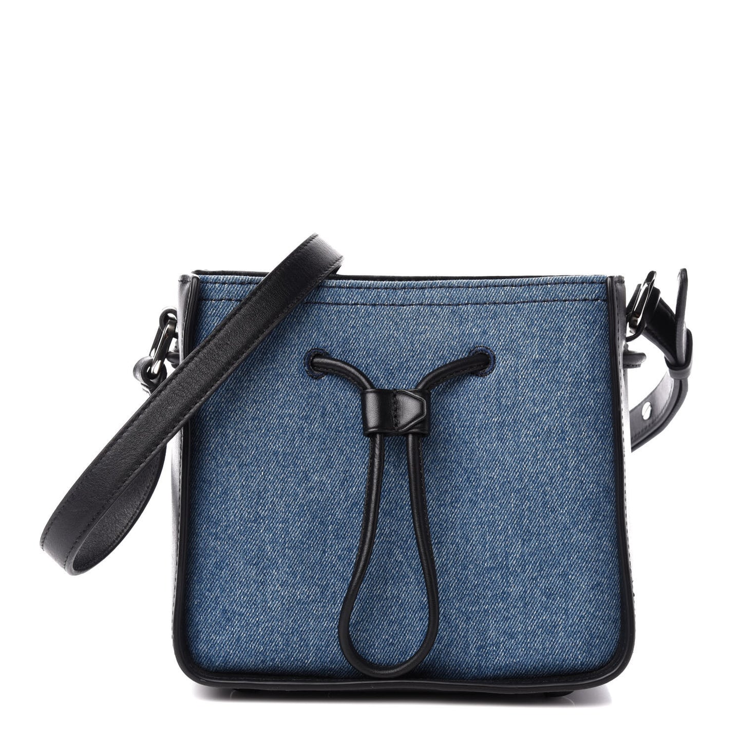 3.1 Denim Smooth Calfskin Mini Soleil Bucket Bag Blue Black