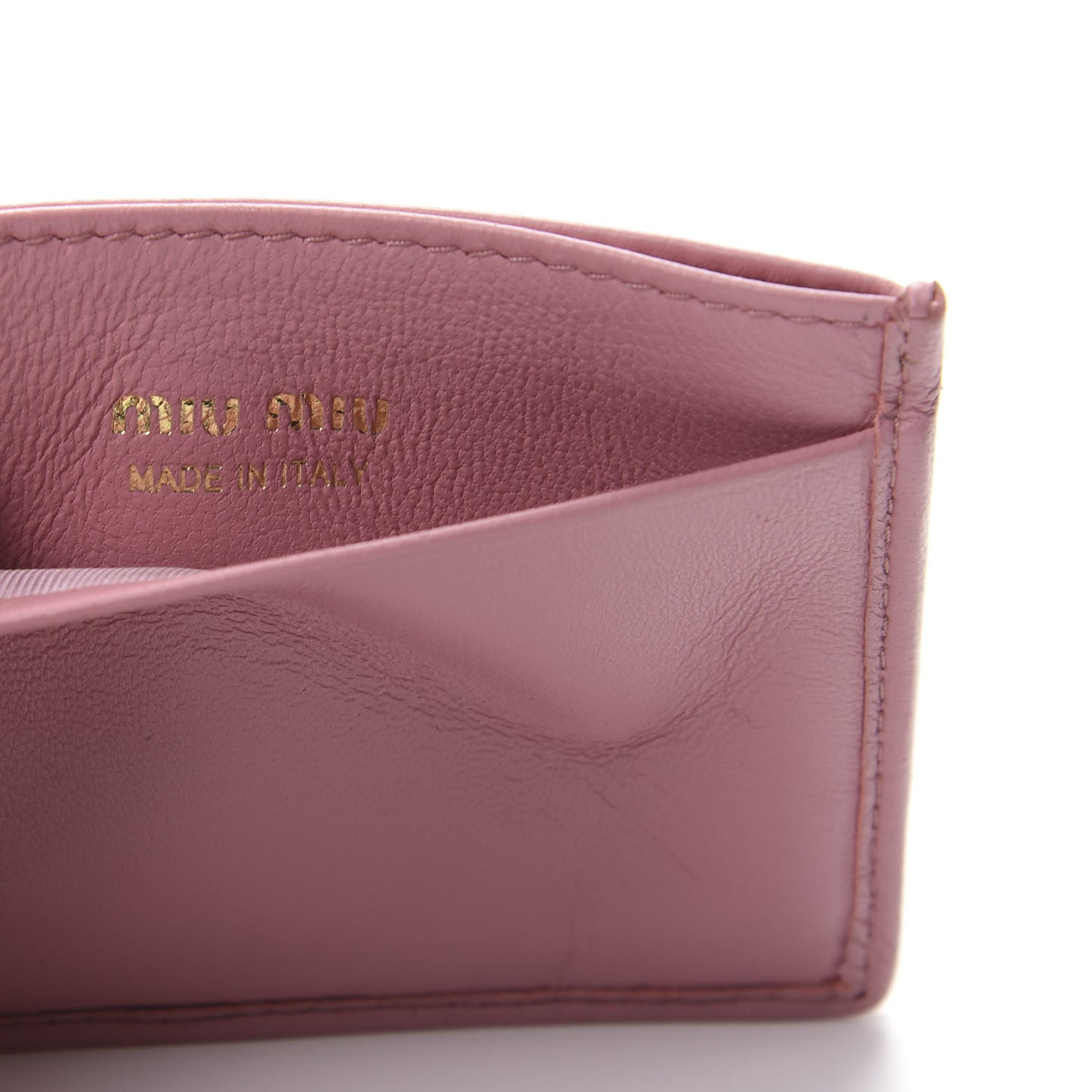 Nappa Matelasse Card Holder Rosa