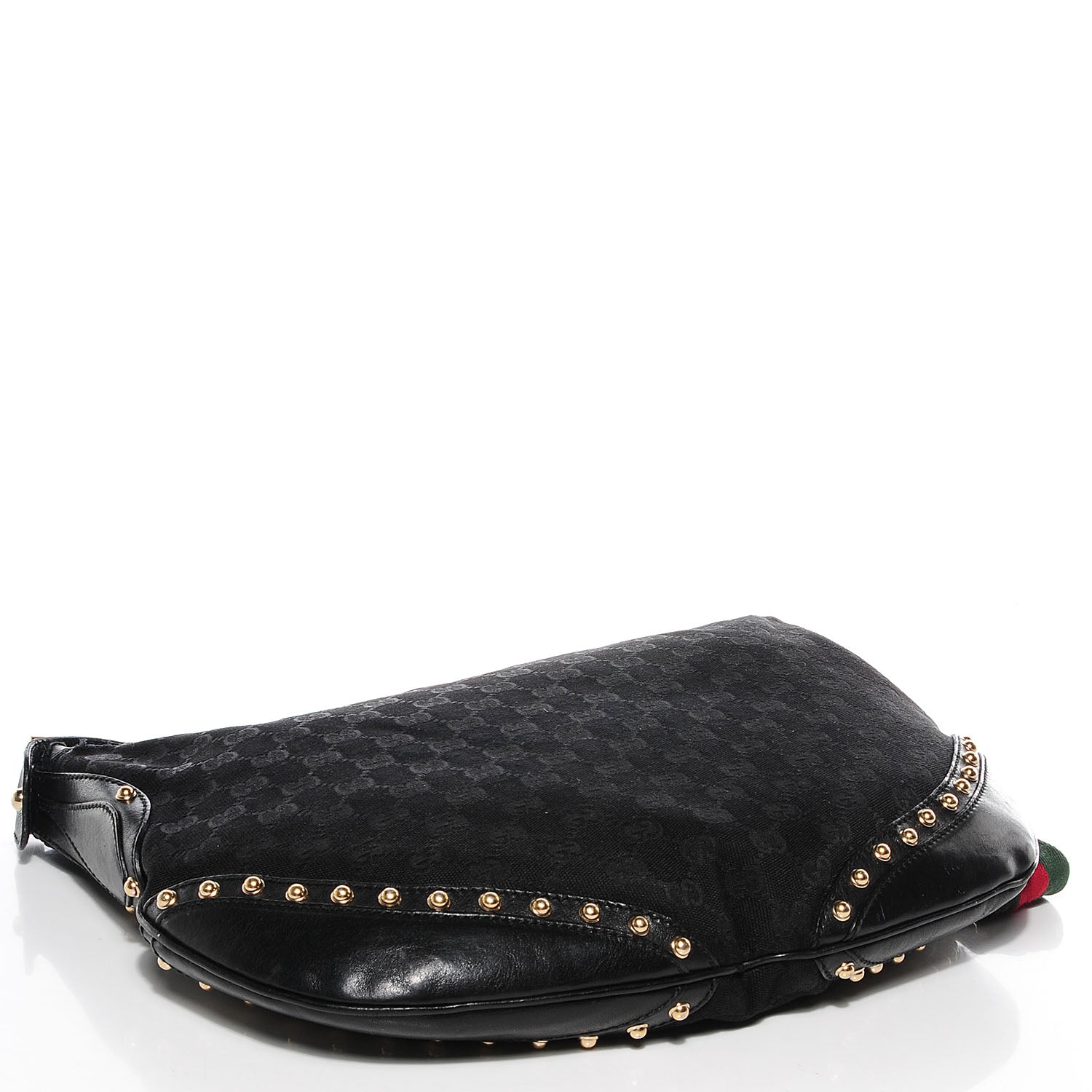Gucci Monogram Medium Studded Pelham Shoulder Bag Black 4 of 9