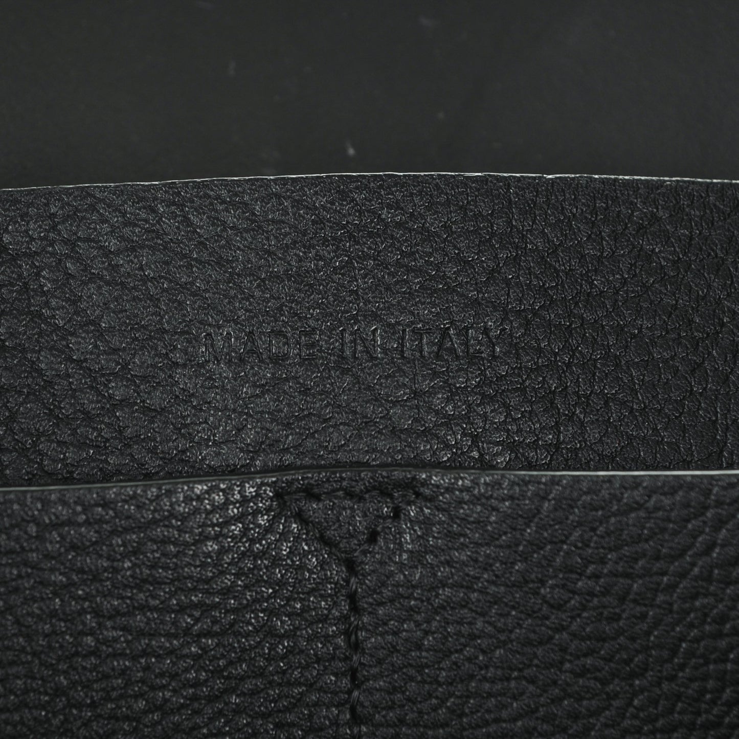 Supple Grained Calfskin Large Open Bar Tote Black