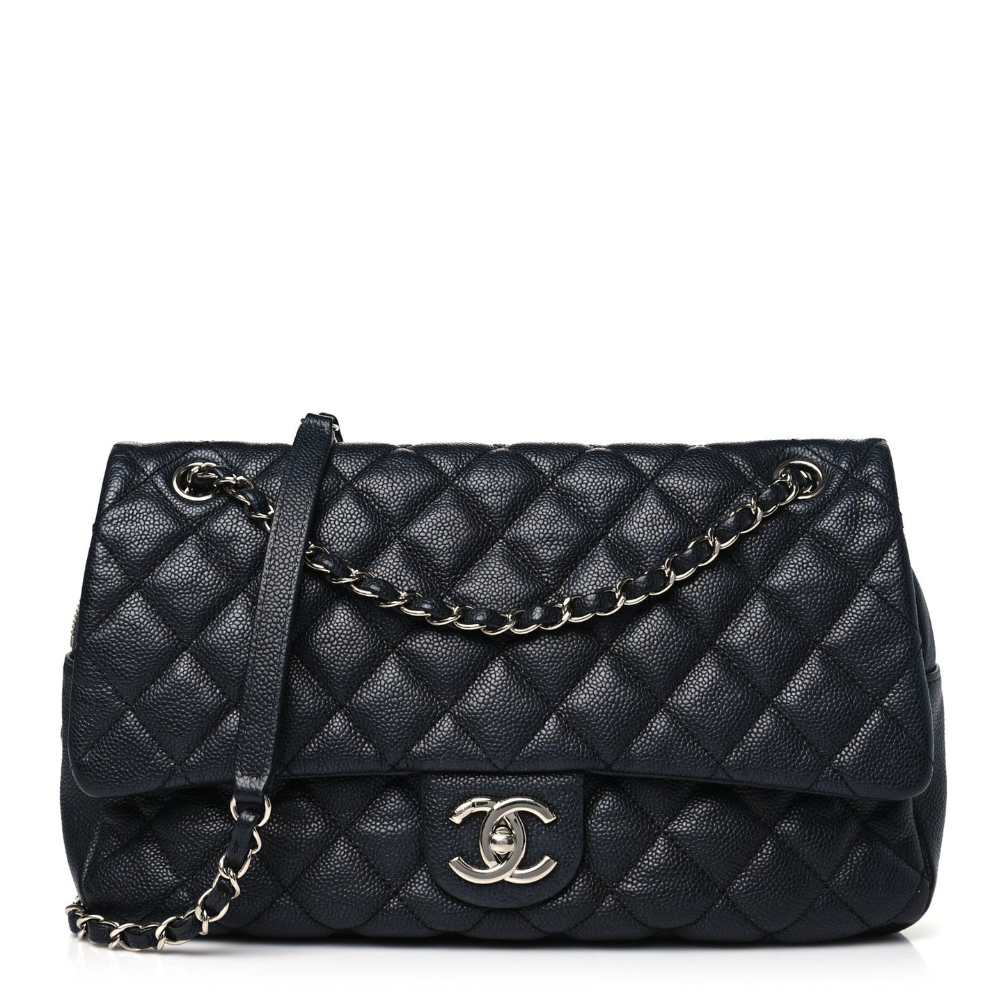 Caviar Quilted Jumbo Easy Flap Black