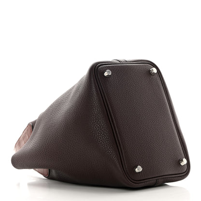 Hermes Taurillon Clemence Matte Alligator Picotin Lock Touch 18 PM Rouge Sellier Bourgogne 4 of 11