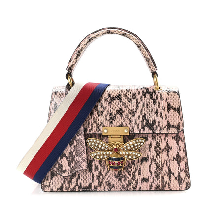 Gucci Snakeskin Sylvie Web Small Queen Margaret Top Handle Bag Pink 1 of 10