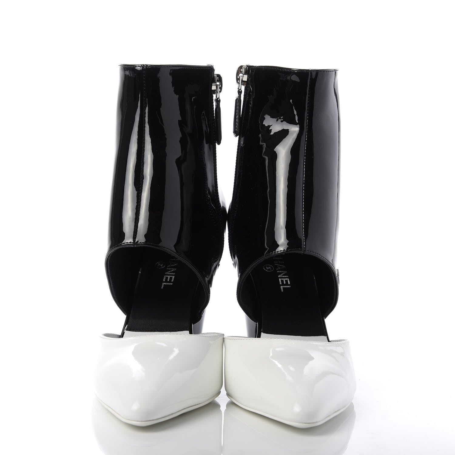 Chanel Patent Calfskin Pumps 36 Black White 2 of 10