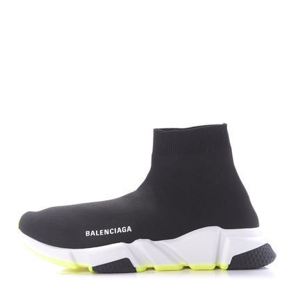 Balenciaga Neoprene Knit Womens Speed Sneakers 41 Black White Yellow Fluo 1 of 9