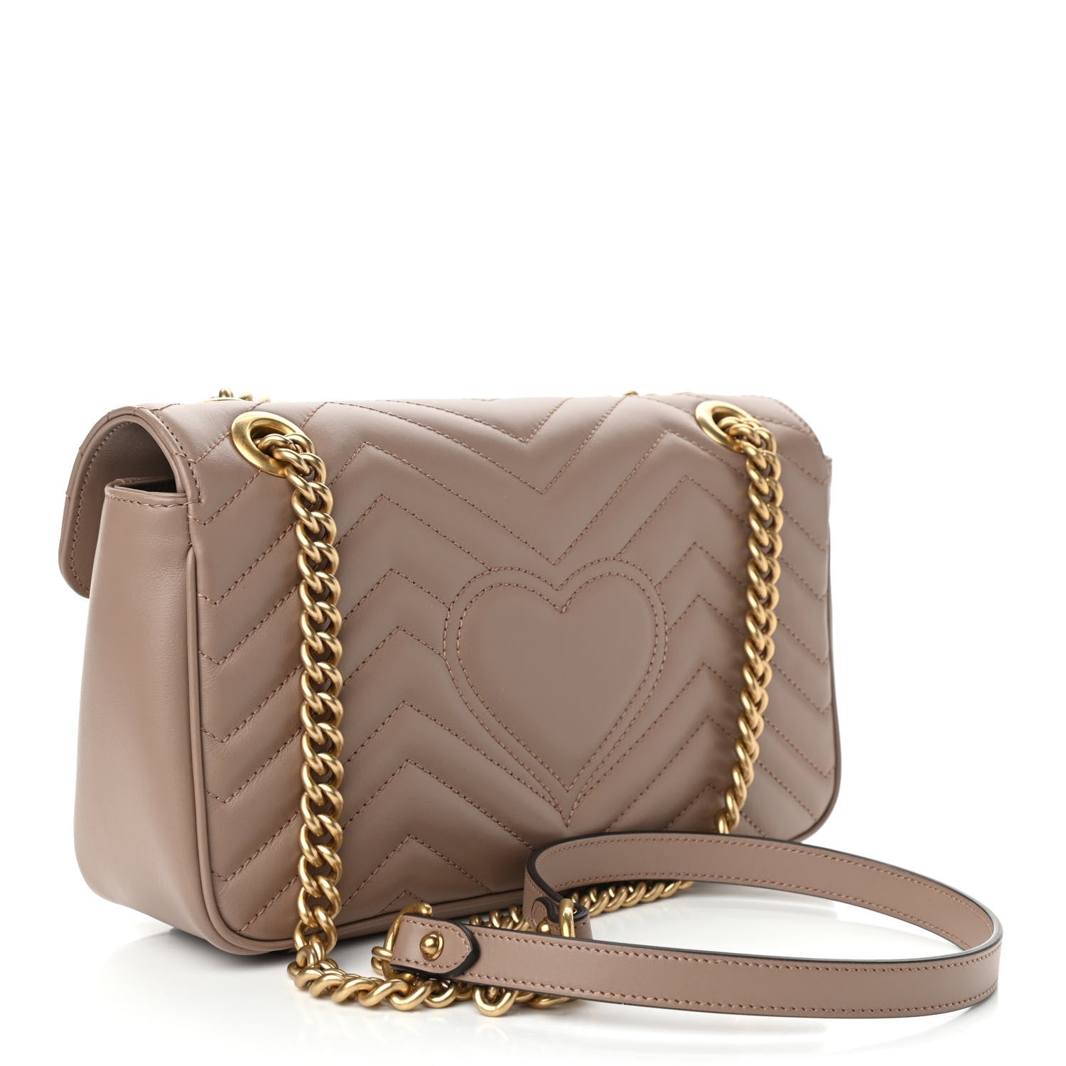 Gucci Calfskin Matelasse Small GG Marmont Shoulder Bag Porcelain Rose 3 of 11