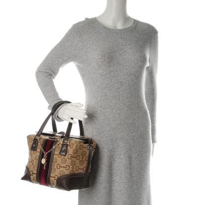 Gucci Horsebit Canvas Treasure Boston Tote Dark Brown 2 of 6
