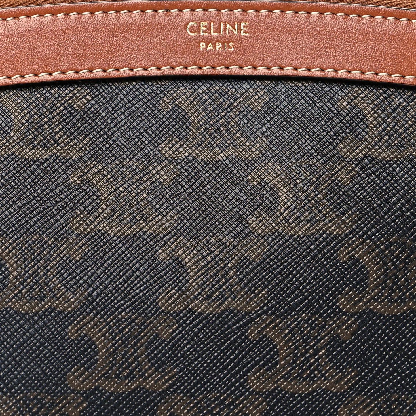 Triomphe Canvas Calfskin Small Zipped Pouch Tan