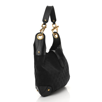 Gucci Monogram Piston Lock Jackie O Hobo Black 3 of 11