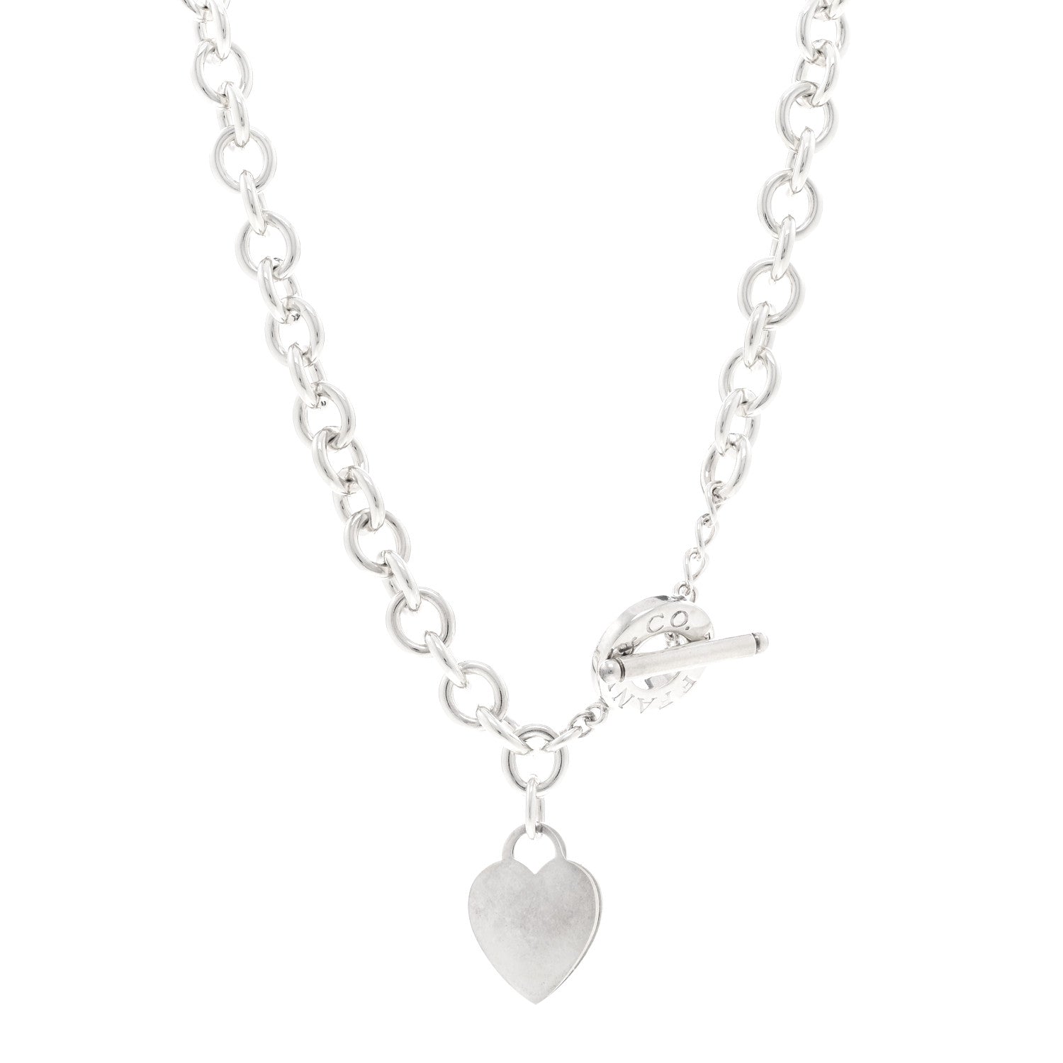 Tiffany Sterling Silver Heart Tag Toggle Necklace 1 of 5