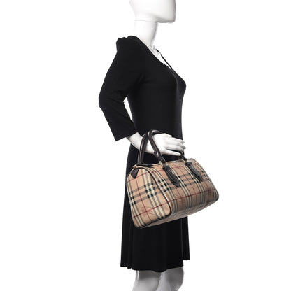 Burberry Haymarket Check Small Chester Bowling Bag Chocolate 2 of 10