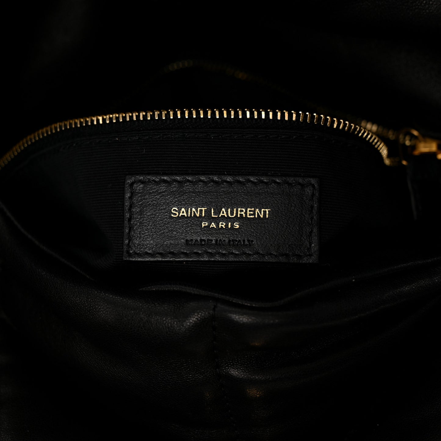 Lambskin Quilted Medium Loulou Puffer Monogram Chain Satchel Black