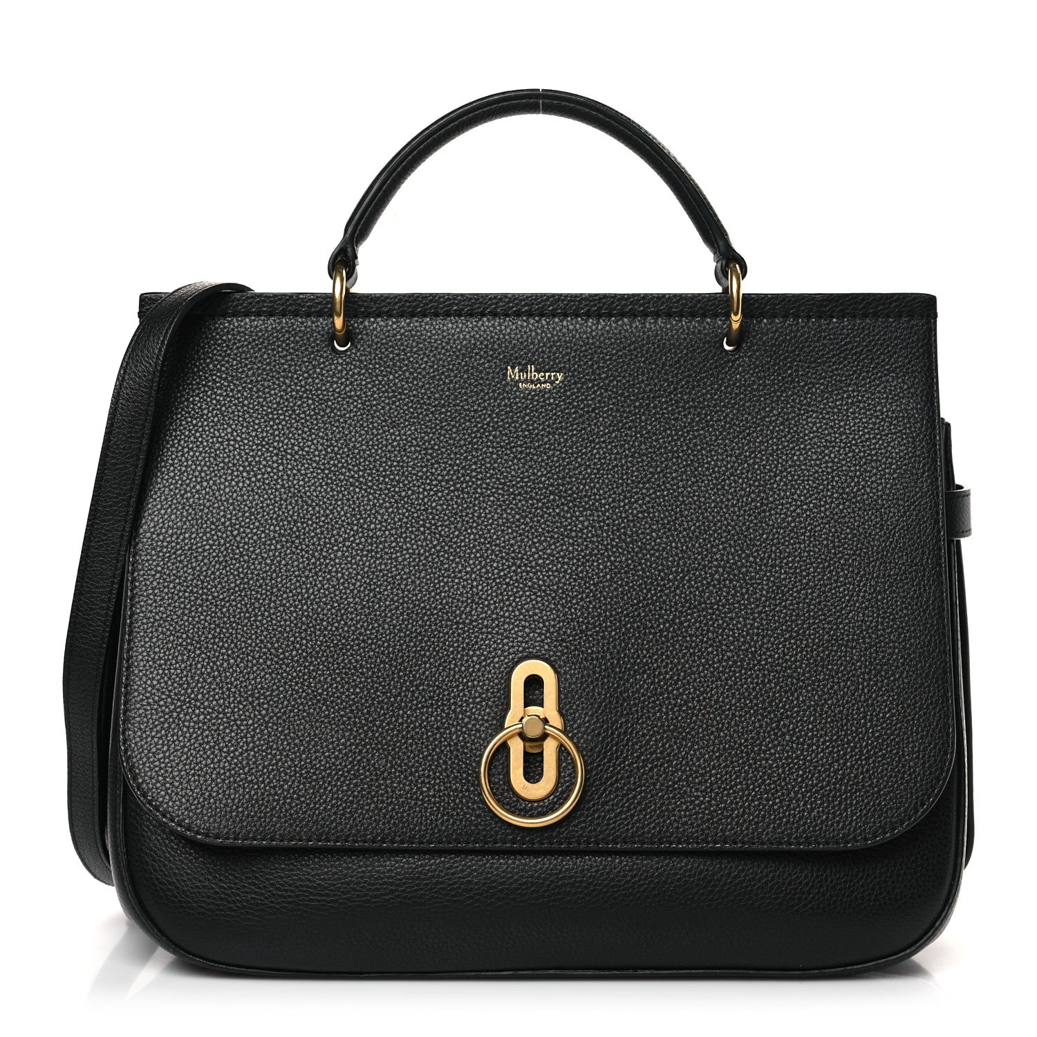 Mulberry Natural Grain Leather Amberley Satchel Chocolate 1 of 7