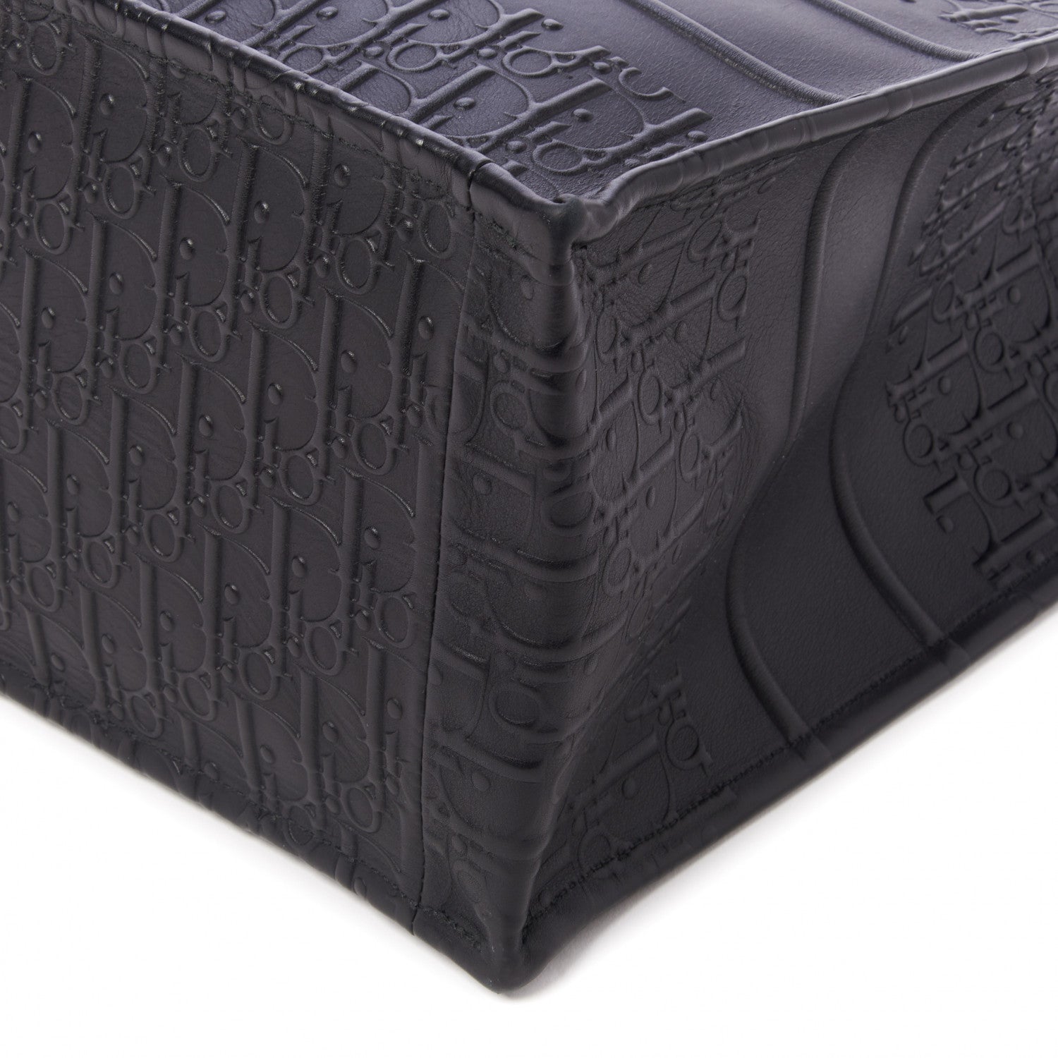 Christian Dior Oblique Calfskin Embossed Medium Book Tote Black 5 of 9