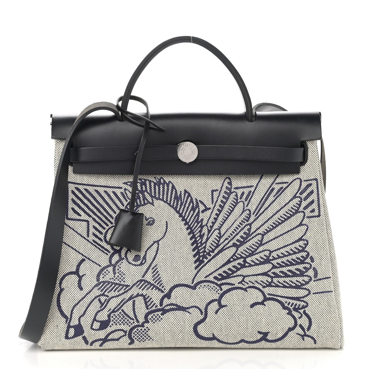Vache Hunter Toile H Pegase Pop Herbag Zip Retourne 31 PM Bleu Indigo Ecru Black