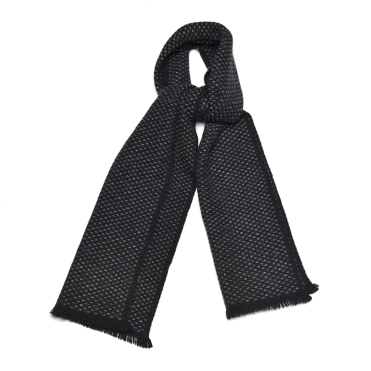 Cashmere CC Woven Scarf Black Grey