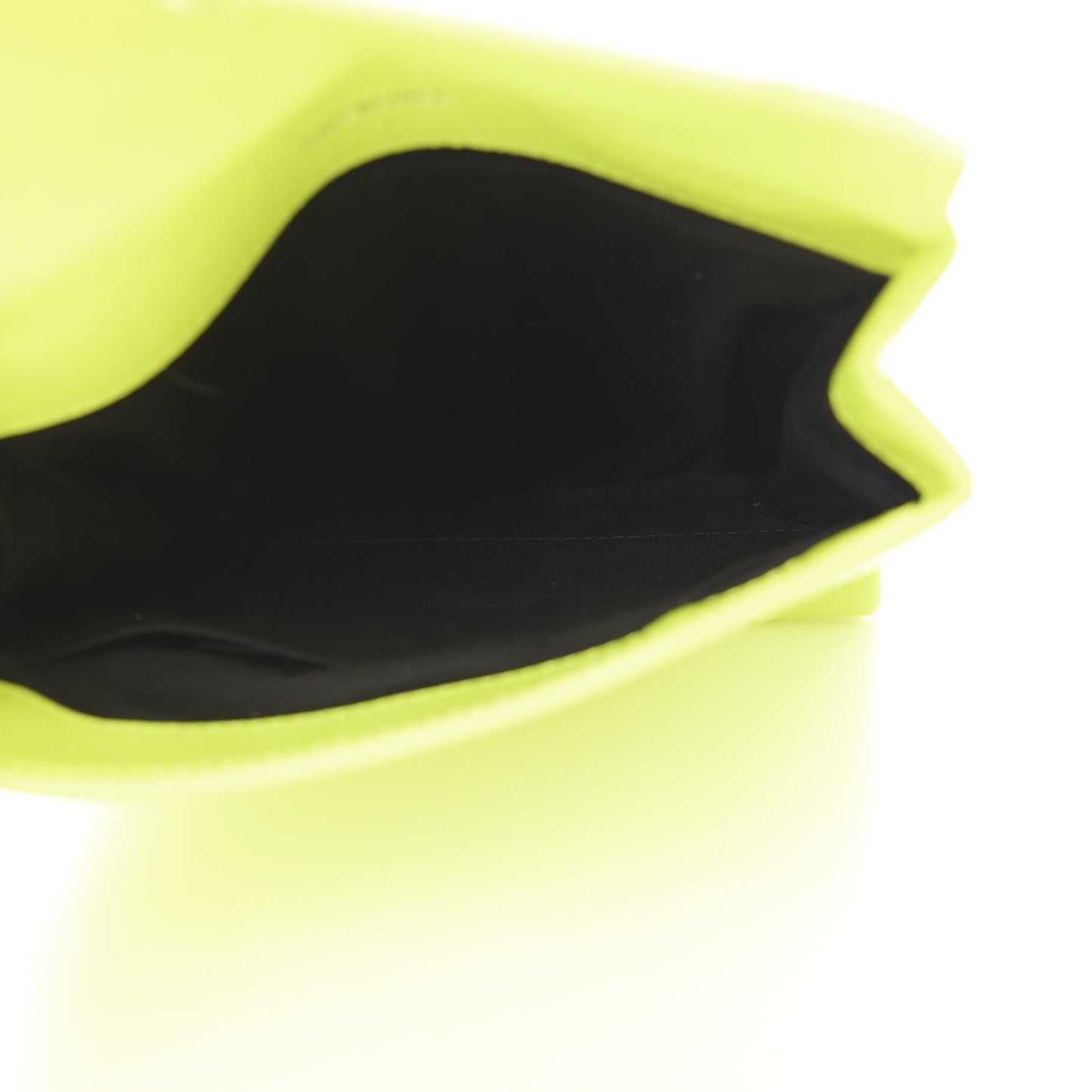 Squared Calfskin Logo Shopping Envelope Clutch Acid Green