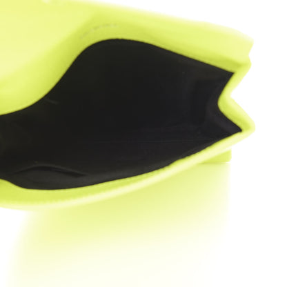 Balenciaga Squared Calfskin Logo Shopping Envelope Clutch Acid Green 5 of 7