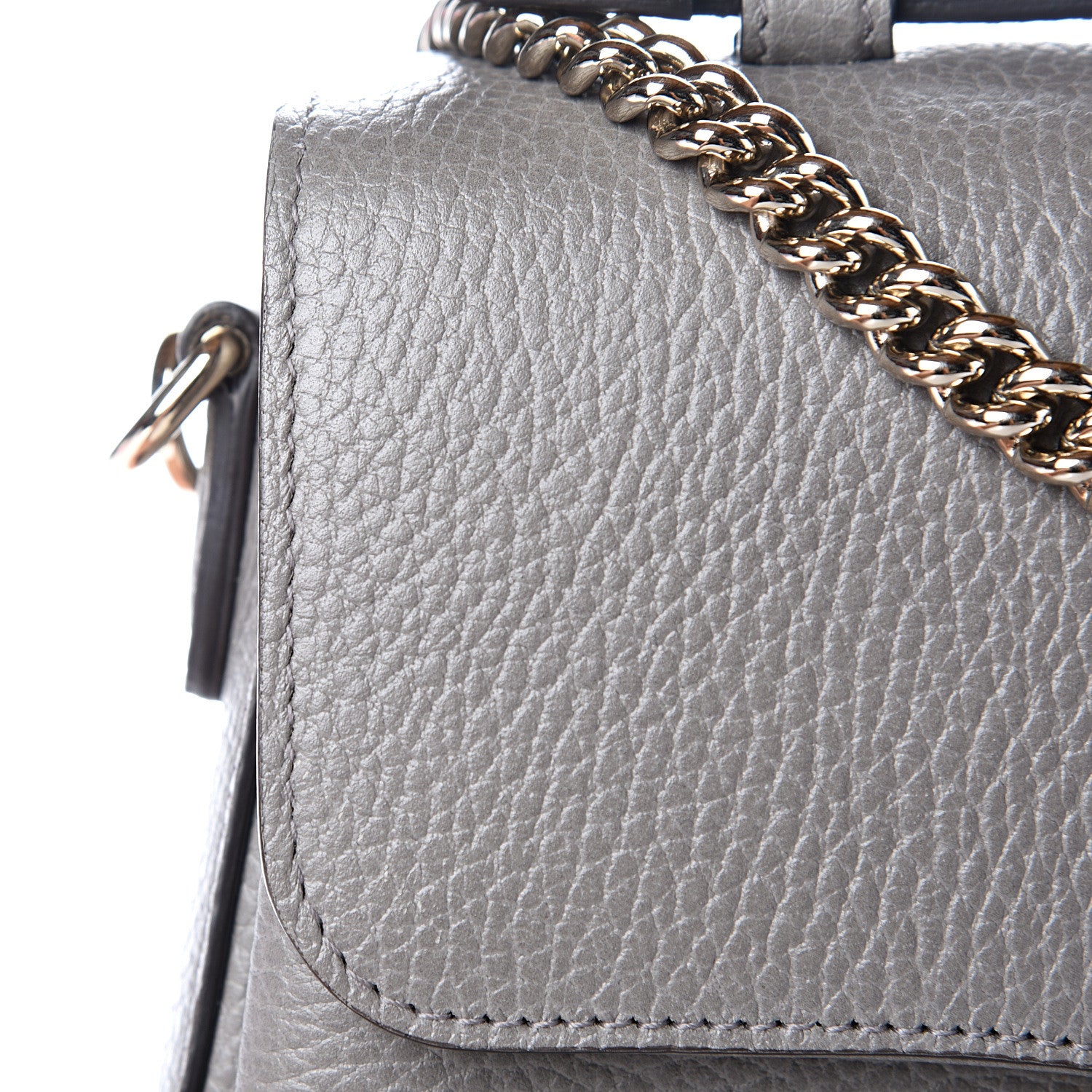 Gucci Dollar Calfskin Interlocking G Top Handle Shoulder Bag Loess 12 of 13