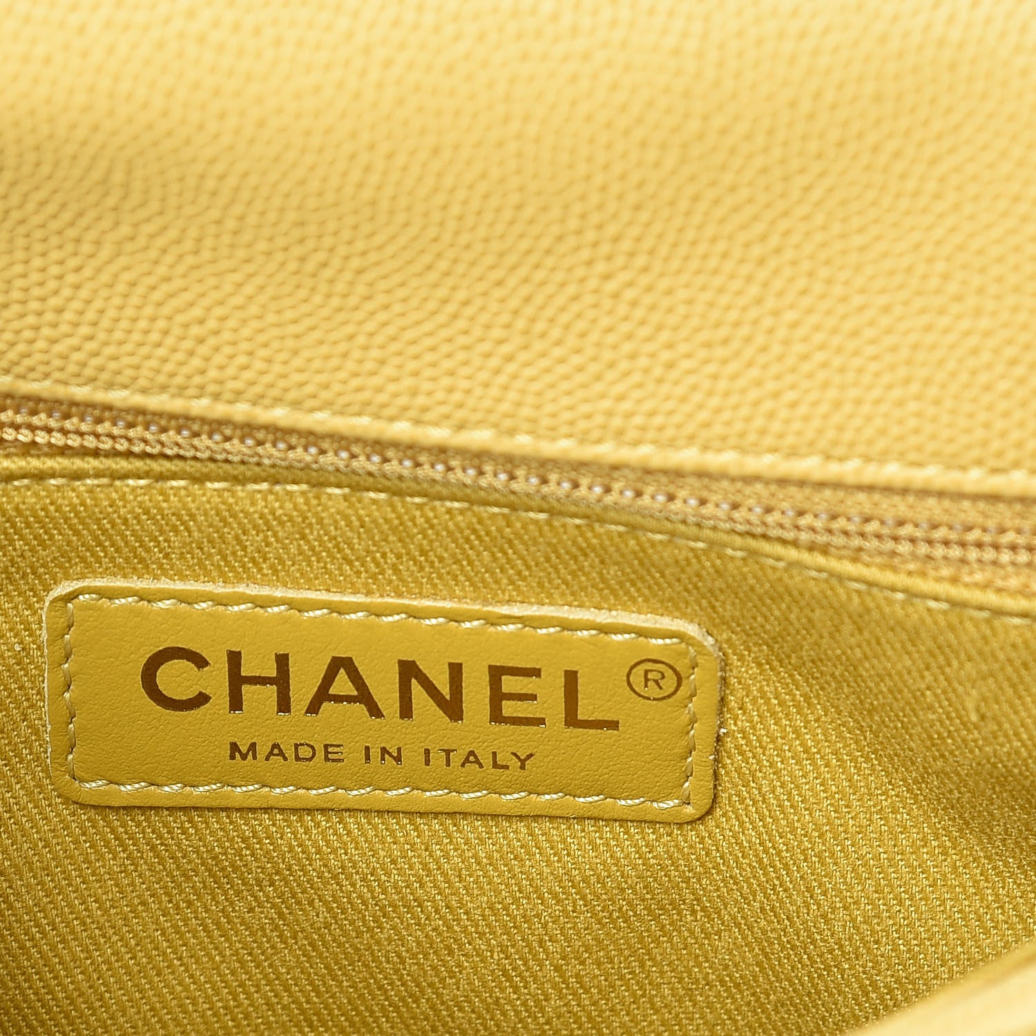 Chanel Caviar Chevron Quilted Mini Coco Handle Flap Yellow 8 of 9