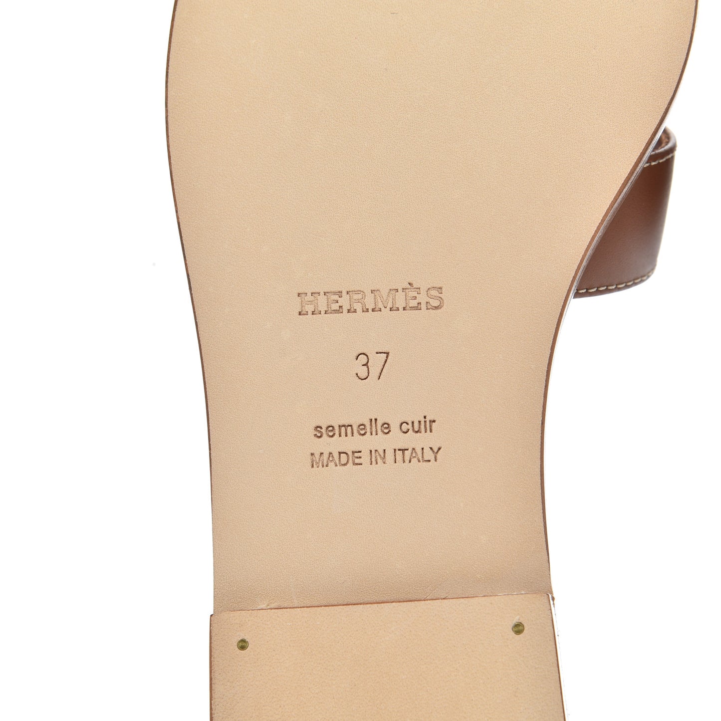 Box Calfskin Oran Sandals 37 Gold