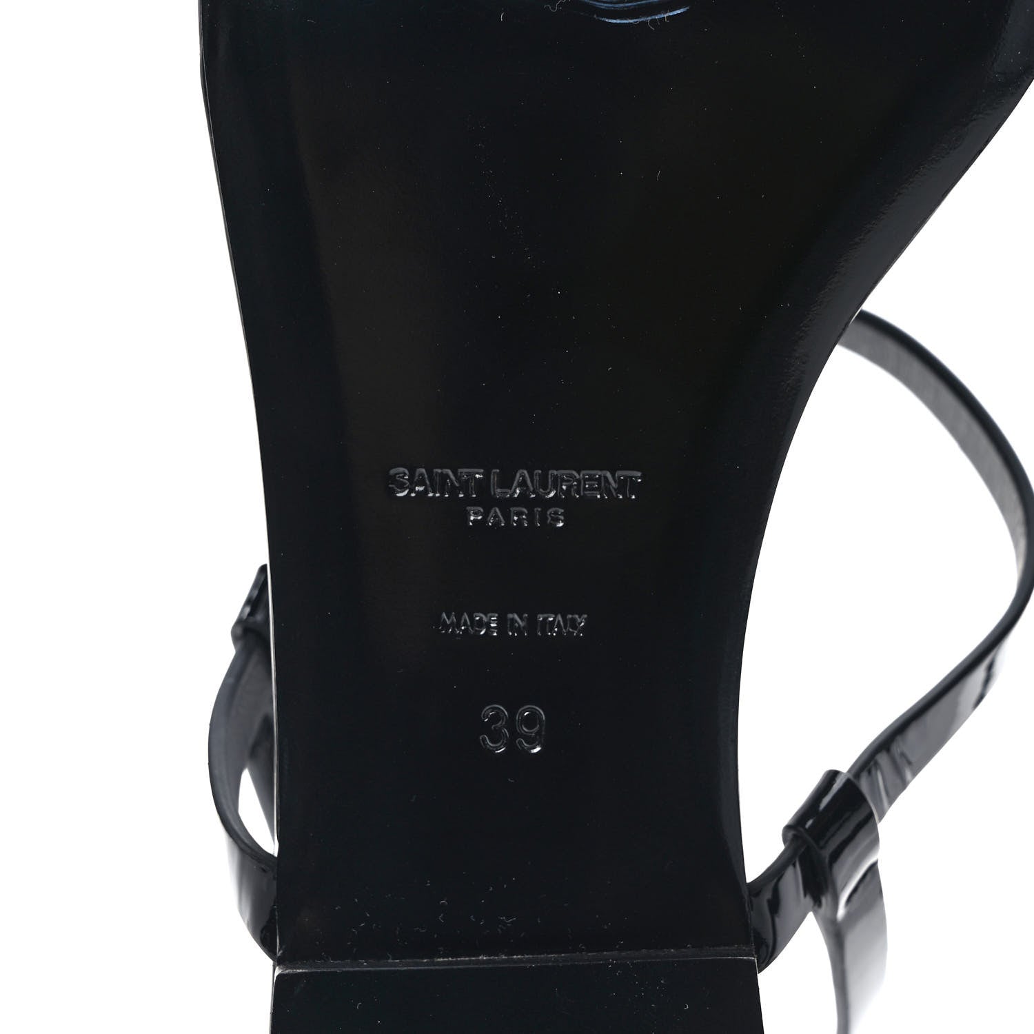 Saint Laurent Calfskin Cassandra Monogram Sandals 39 Black 6 of 8