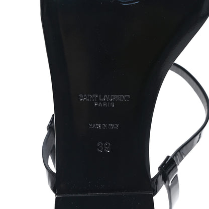 Saint Laurent Calfskin Cassandra Monogram Sandals 39 Black 6 of 8