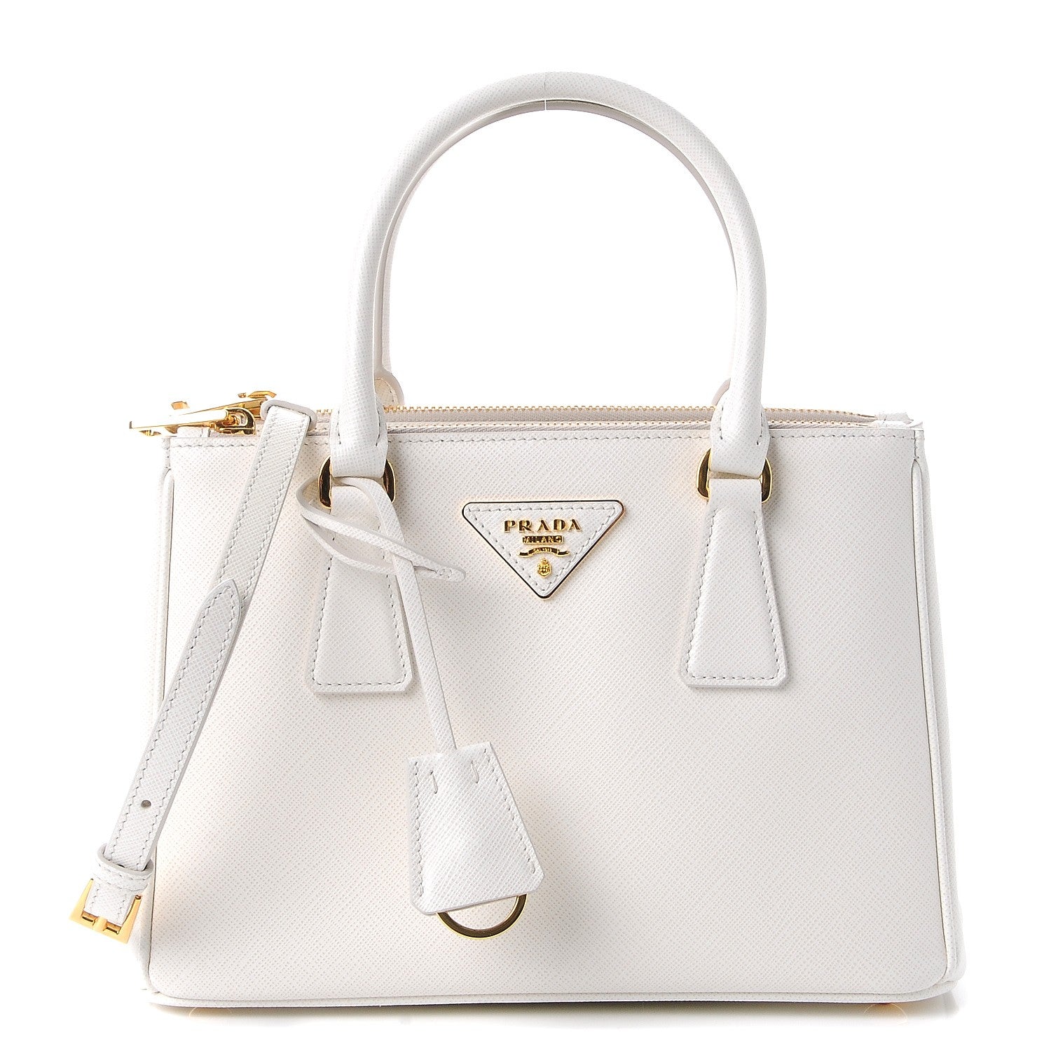 Prada Saffiano Lux Small Galleria Double Zip Tote White 1 of 8